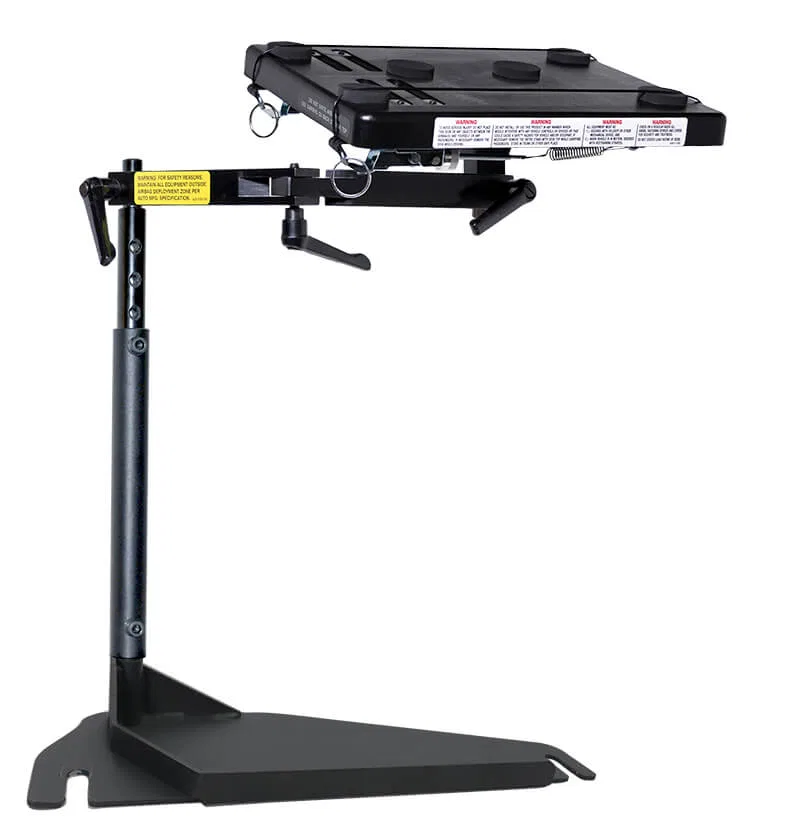 425-5691/5215 – JOTTO CARGO Laptop Mount, Floor Mount Direct Fit Pivoting Adjustable Height Black ABS Desktop/ Alumin...